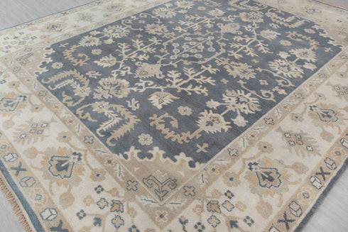 9x12 Grey Cream Pastel Oushak Hand Knotted 100% Wool Rug #136(275x365 Cms.)
