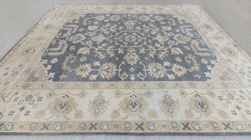 9x12 Grey Cream Pastel Oushak Hand Knotted 100% Wool Rug #136(275x365 Cms.)