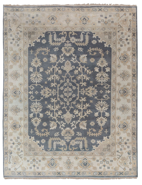 9x12 Grey Cream Pastel Oushak Hand Knotted 100% Wool Rug #136(275x365 Cms.)