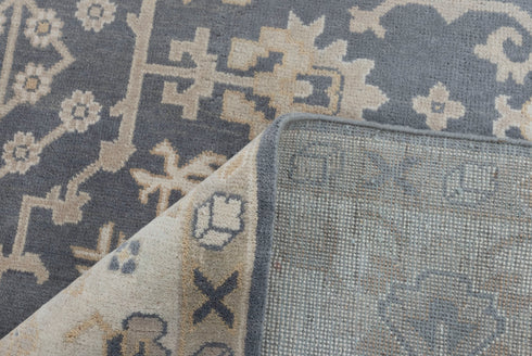 9x12 Grey Cream Pastel Oushak Hand Knotted 100% Wool Rug #136(275x365 Cms.)