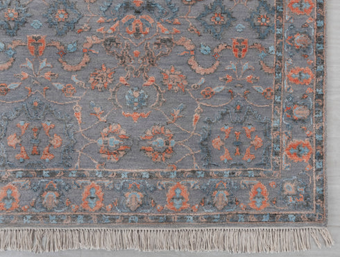 3x5 Rug Colorful Pine Garden Design Rug Modern Handmade Wool & Silk Rug, #1625(90x150 Cms.)