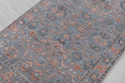 3x5 Rug Colorful Pine Garden Design Rug Modern Handmade Wool & Silk Rug, #1625(90x150 Cms.)