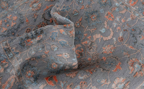 3x5 Rug Colorful Pine Garden Design Rug Modern Handmade Wool & Silk Rug, #1625(90x150 Cms.)