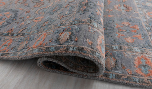 3x5 Rug Colorful Pine Garden Design Rug Modern Handmade Wool & Silk Rug, #1625(90x150 Cms.)