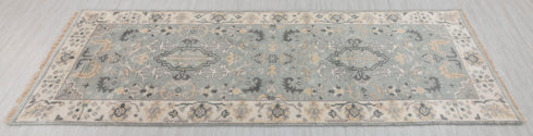 2.7x8 L.Green Cream Soft Shiny Sultanbad Oushak Design Rug #129 Free Shipping!!
