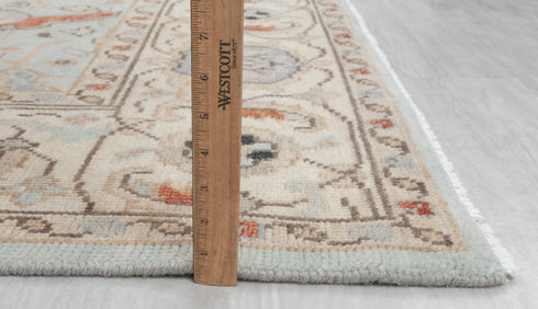 8x10 Light Blue Oushak Design Turkish Style Design Hand Knotted Hand Spun Wool Rug # 2275