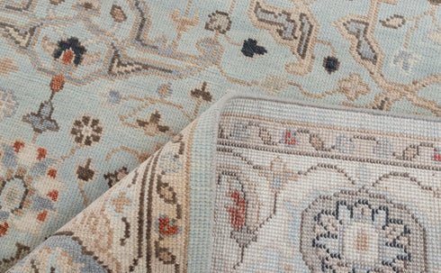 8x10 Light Blue Oushak Design Turkish Style Design Hand Knotted Hand Spun Wool Rug # 2275