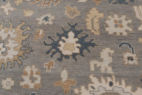 8x10 Grey Ivory Modern Oushak Turkish Style Design Hand Knotted Hand Spun Wool Rug # 2269