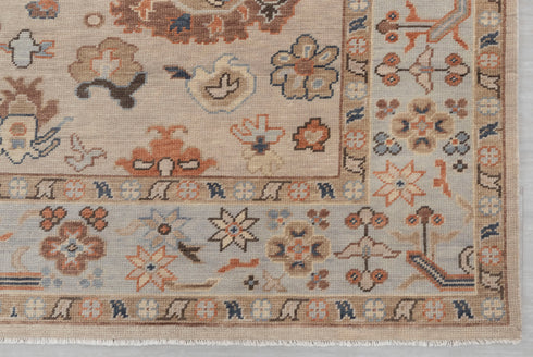 8x10 Tan Grey Modern Oushak Design Turkish Style Design Hand Knotted Hand Spun Wool Rug # 2276