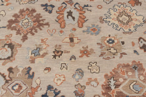 8x10 Tan Grey Modern Oushak Design Turkish Style Design Hand Knotted Hand Spun Wool Rug # 2276