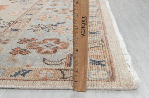 8x10 Tan Grey Modern Oushak Design Turkish Style Design Hand Knotted Hand Spun Wool Rug # 2276