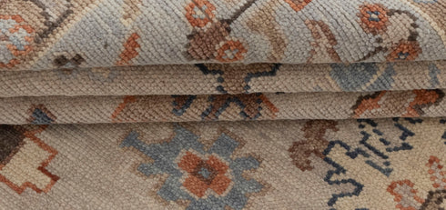 8x10 Tan Grey Modern Oushak Design Turkish Style Design Hand Knotted Hand Spun Wool Rug # 2276