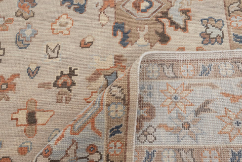 8x10 Tan Grey Modern Oushak Design Turkish Style Design Hand Knotted Hand Spun Wool Rug # 2276