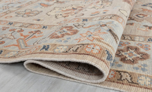 8x10 Tan Grey Modern Oushak Design Turkish Style Design Hand Knotted Hand Spun Wool Rug # 2276