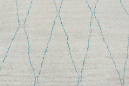 8x10 Moroccan White Inspired Rug Soft Wool Beni Ourain Berber Hand Knotted, No Wool Shedding, 1854