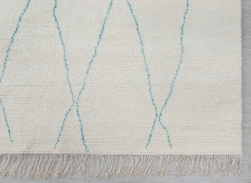 8x10 Moroccan White Inspired Rug Soft Wool Beni Ourain Berber Hand Knotted, No Wool Shedding, 1854