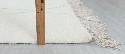 8x10 Moroccan White Inspired Rug Soft Wool Beni Ourain Berber Hand Knotted, No Wool Shedding, 1854