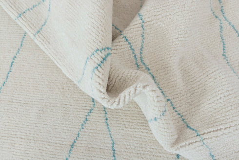 8x10 Moroccan White Inspired Rug Soft Wool Beni Ourain Berber Hand Knotted, No Wool Shedding, 1854