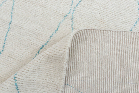 8x10 Moroccan White Inspired Rug Soft Wool Beni Ourain Berber Hand Knotted, No Wool Shedding, 1854