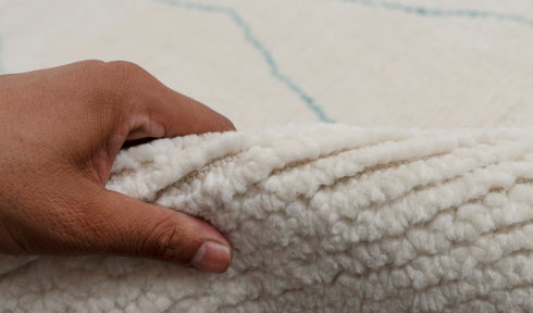 8x10 Moroccan White Inspired Rug Soft Wool Beni Ourain Berber Hand Knotted, No Wool Shedding, 1854