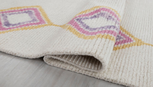 8x10 Moroccan Boucherouite Inspired Rug Soft Wool Beni Ourain Hand Knotted, No Wool Shedding. #2471