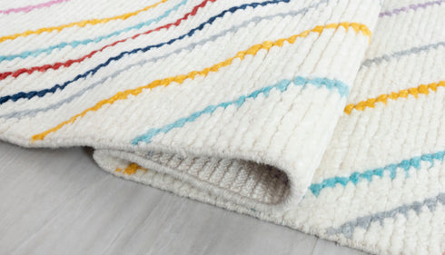 8x10 Moroccan Boucherouite Inspired Rug Soft Wool Beni Ourain Hand Knotted, No Wool Shedding. 2472