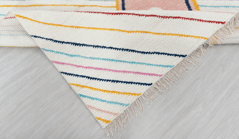 8x10 Moroccan Boucherouite Inspired Rug Soft Wool Beni Ourain Hand Knotted, No Wool Shedding. 2472