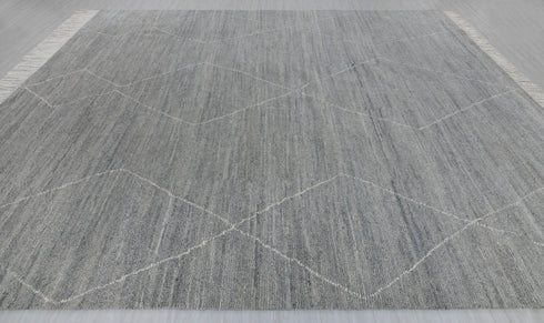 Gray Moroccan Bohemian Decor Beni Ourain Rug, Berber rug 10x14....No Wool Shedding...1902-9x12