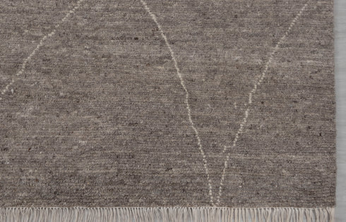 9x12 Taupe Moroccan Beni Ourain Hand Knotted Rug, No Wool Shedding-#2062