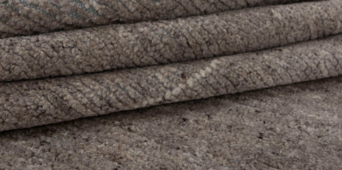 9x12 Taupe Moroccan Beni Ourain Hand Knotted Rug, No Wool Shedding-#2062