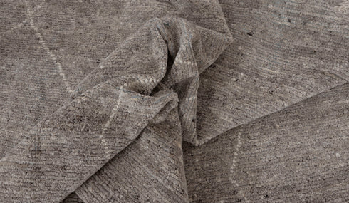 9x12 Taupe Moroccan Beni Ourain Hand Knotted Rug, No Wool Shedding-#2062