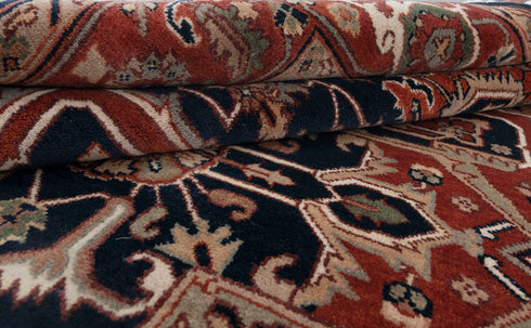 8x10 Antique Classic Serapi Persian Navy Rust Rug High Quality Hand Knotted 100% WOOL Rug #Ps-8