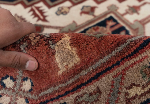 8x10 Antique Classic Serapi Persian Navy Rust Rug High Quality Hand Knotted 100% WOOL Rug #Ps-8