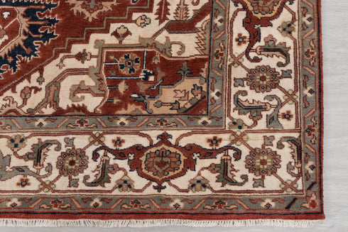 8x10 Rust Cream Mahal Classic Serapi Persian Rug High Quality Hand Knotted 100% WOOL Rug #Ps-9