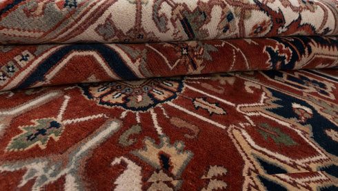 8x10 Rust Cream Mahal Classic Serapi Persian Rug High Quality Hand Knotted 100% WOOL Rug #Ps-9