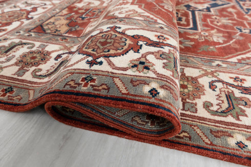 8x10 Rust Cream Mahal Classic Serapi Persian Rug High Quality Hand Knotted 100% WOOL Rug #Ps-9