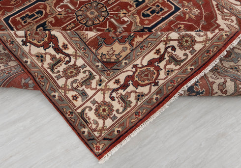 8x10 Rust Cream Mahal Classic Serapi Persian Rug High Quality Hand Knotted 100% WOOL Rug #Ps-9