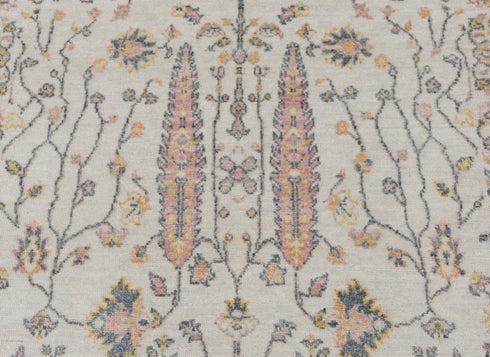 2.6x10 Ft. Modern Tree of Life Transitional Rug Runner Rug, Vintage Rug, Rug, Wool & Silk Rug #777-A