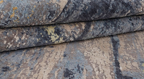 8x10 Colorful Modern Designer Wool Real Silk Abstract Style High Quality Hand knotted Rug #874(242x300 Cms.)