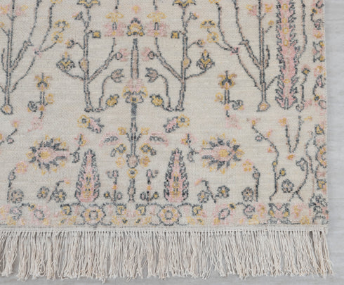 2.6x10 Ft. Modern Tree of Life Transitional Rug Runner Rug, Vintage Rug, Rug, Wool & Silk Rug #777-A