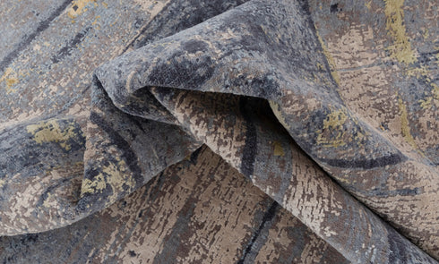 8x10 Colorful Modern Designer Wool Real Silk Abstract Style High Quality Hand knotted Rug #874(242x300 Cms.)