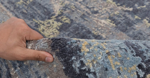 8x10 Colorful Modern Designer Wool Real Silk Abstract Style High Quality Hand knotted Rug #874(242x300 Cms.)