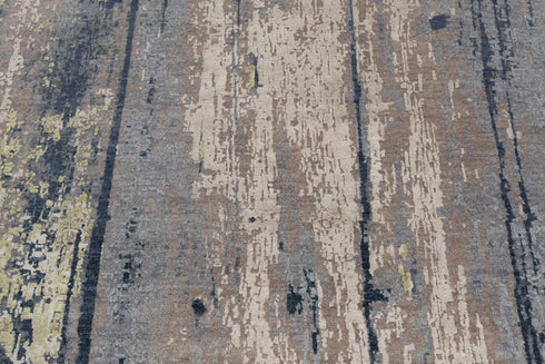 9 x 12 Grey Blue Painting Rug | Abstract Rug | Distressed Style Handmade Rug #873(275x365 Cms.)