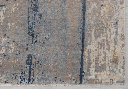 9 x 12 Grey Blue Painting Rug | Abstract Rug | Distressed Style Handmade Rug #873(275x365 Cms.)