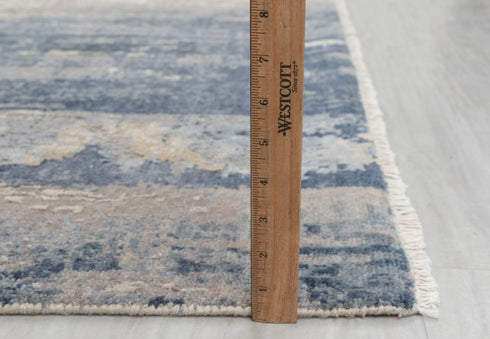 9 x 12 Grey Blue Painting Rug | Abstract Rug | Distressed Style Handmade Rug #873(275x365 Cms.)