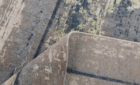 9 x 12 Grey Blue Painting Rug | Abstract Rug | Distressed Style Handmade Rug #873(275x365 Cms.)