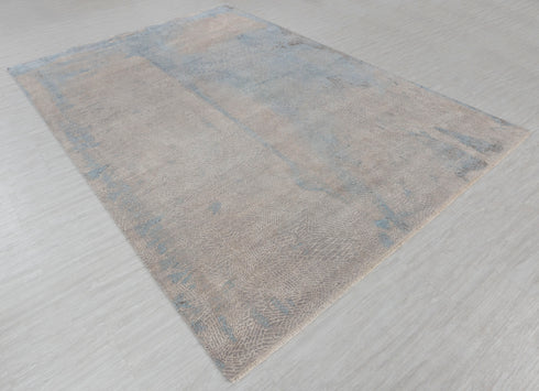9 x 12 Grey Blue Living Room Rug | Abstract Rug | Distressed Style Handmade Rug #872(275x365 Cms.)