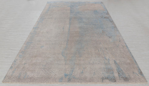 9 x 12 Grey Blue Living Room Rug | Abstract Rug | Distressed Style Handmade Rug #872(275x365 Cms.)