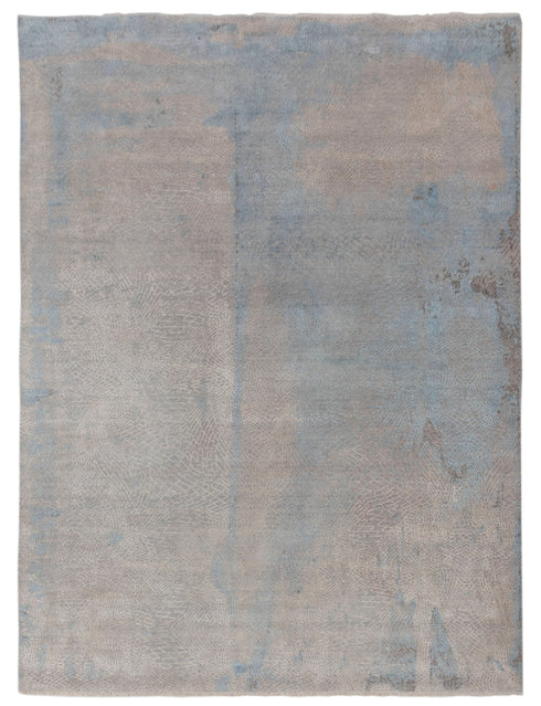 9 x 12 Grey Blue Living Room Rug | Abstract Rug | Distressed Style Handmade Rug #872(275x365 Cms.)