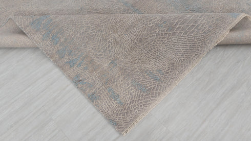 9 x 12 Grey Blue Living Room Rug | Abstract Rug | Distressed Style Handmade Rug #872(275x365 Cms.)